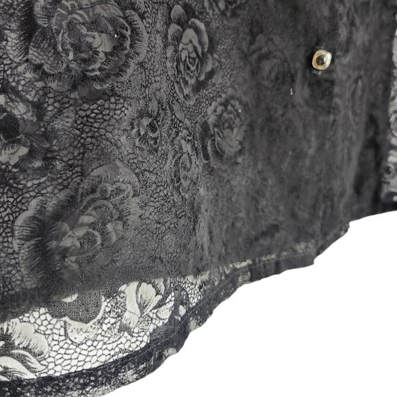 Vintage Black Floral Lace Button Up Vest - Picture 4 of 4